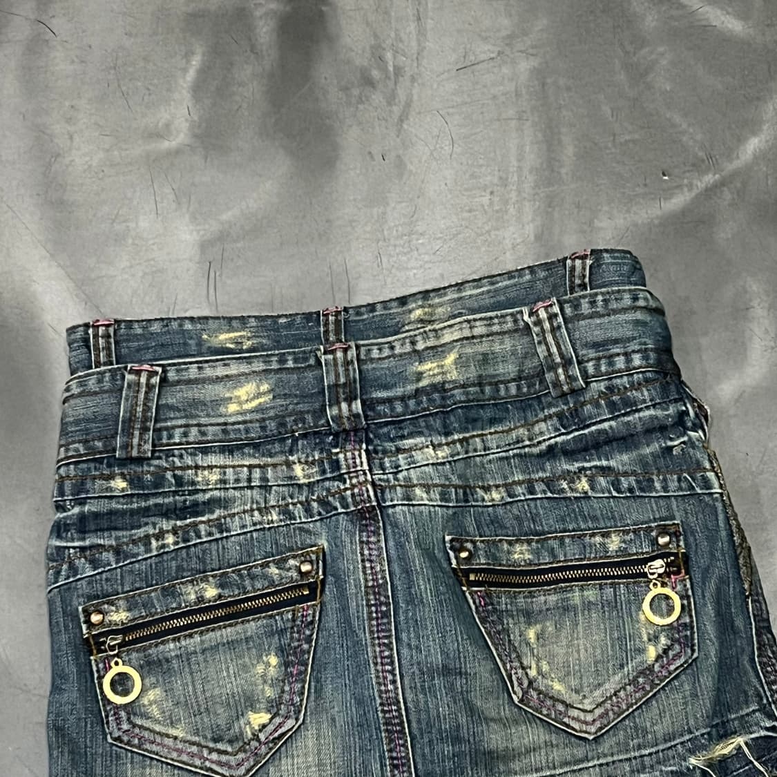  y2k 펑크 레이어드 큐빅 데님 스커트 y16078 상품이미지5