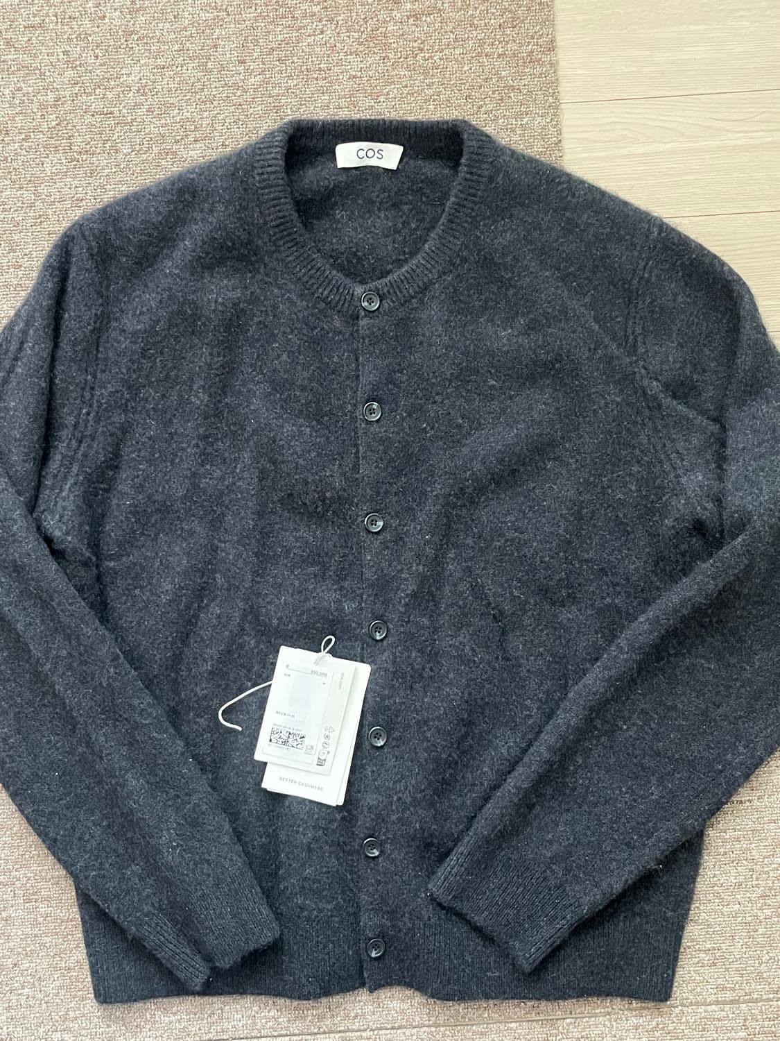 (M) 코스 보일드 캐시미어 크루넥 가디건 상품이미지3