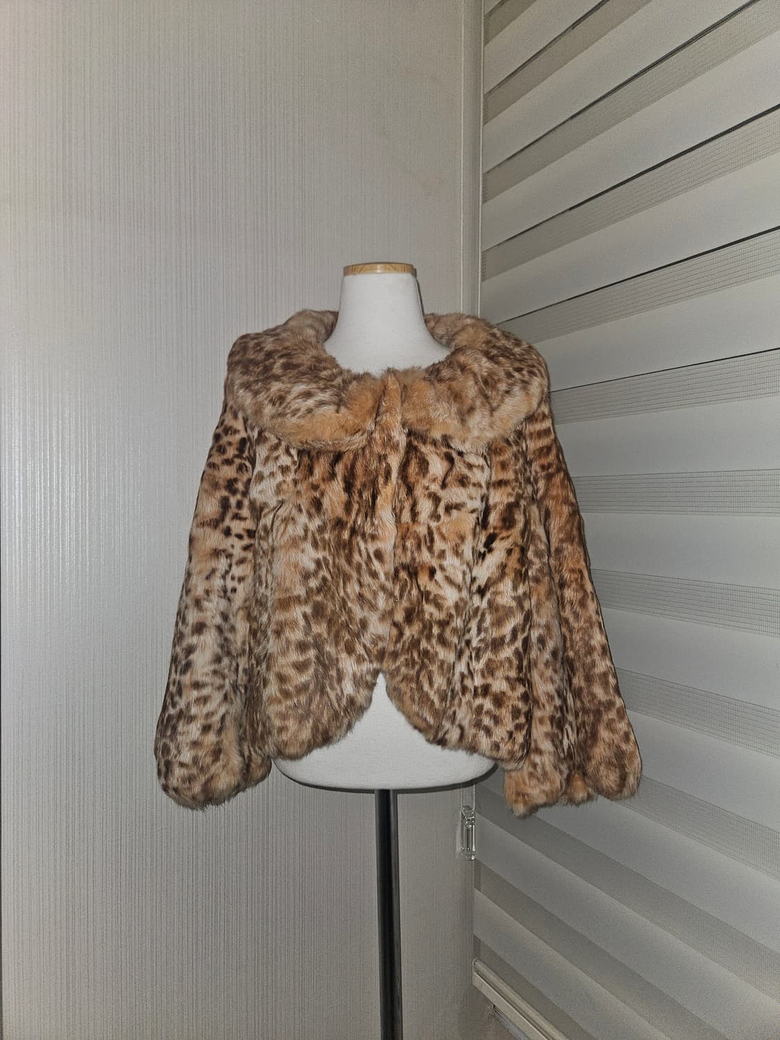 빈티지 래빗퍼 호피 퍼자켓 상품이미지1