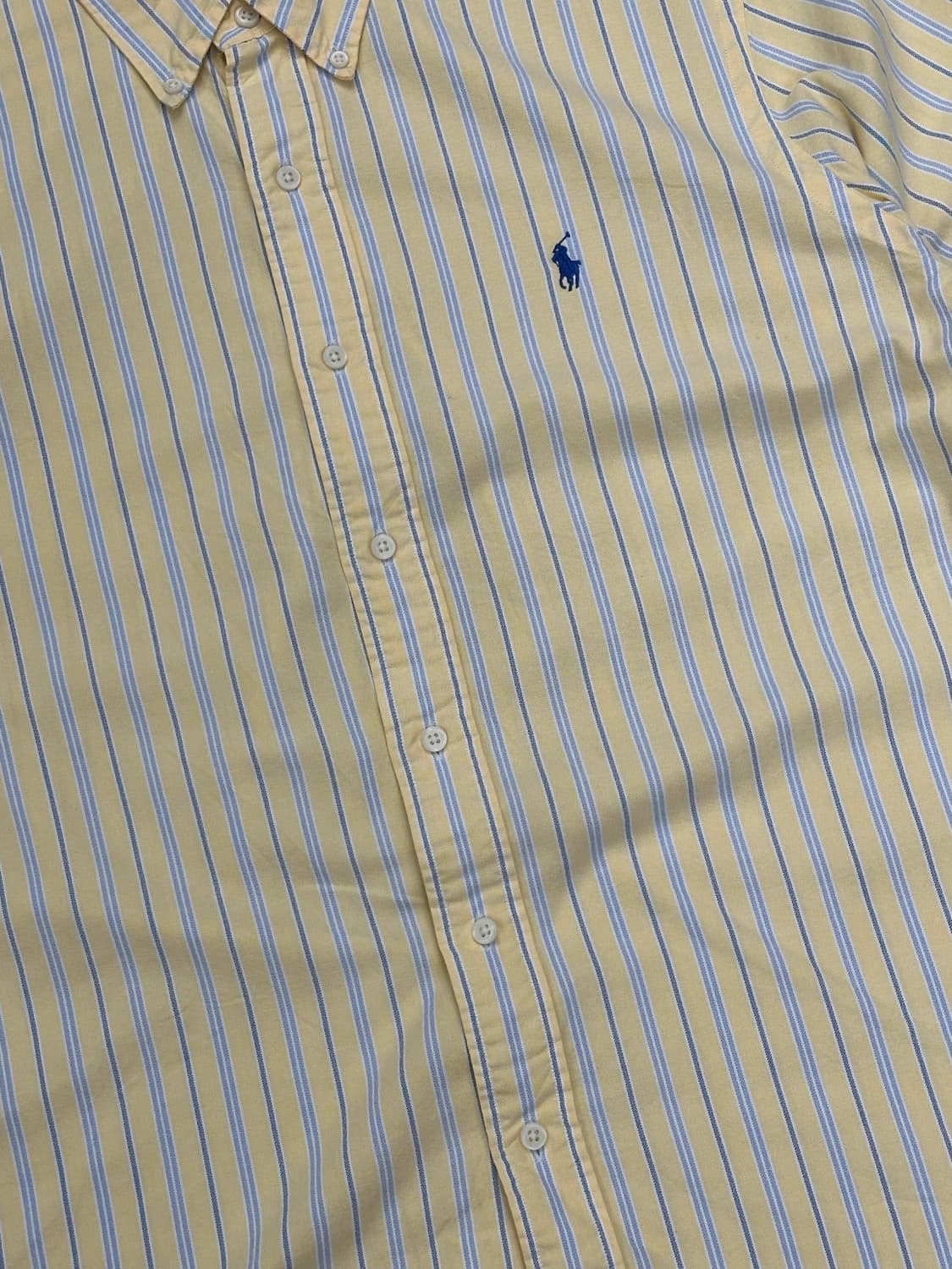 XL)폴로 랄프로렌 옐로우 스트라이프 옥스포드 반팔 셔츠 상품이미지2