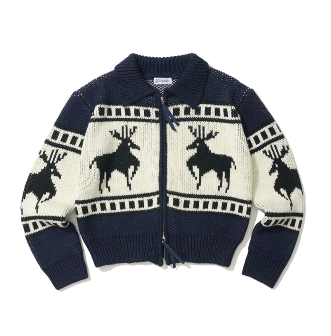 파르티멘토 우먼 코위찬 니트 집업 가디건 네이비  상품이미지5