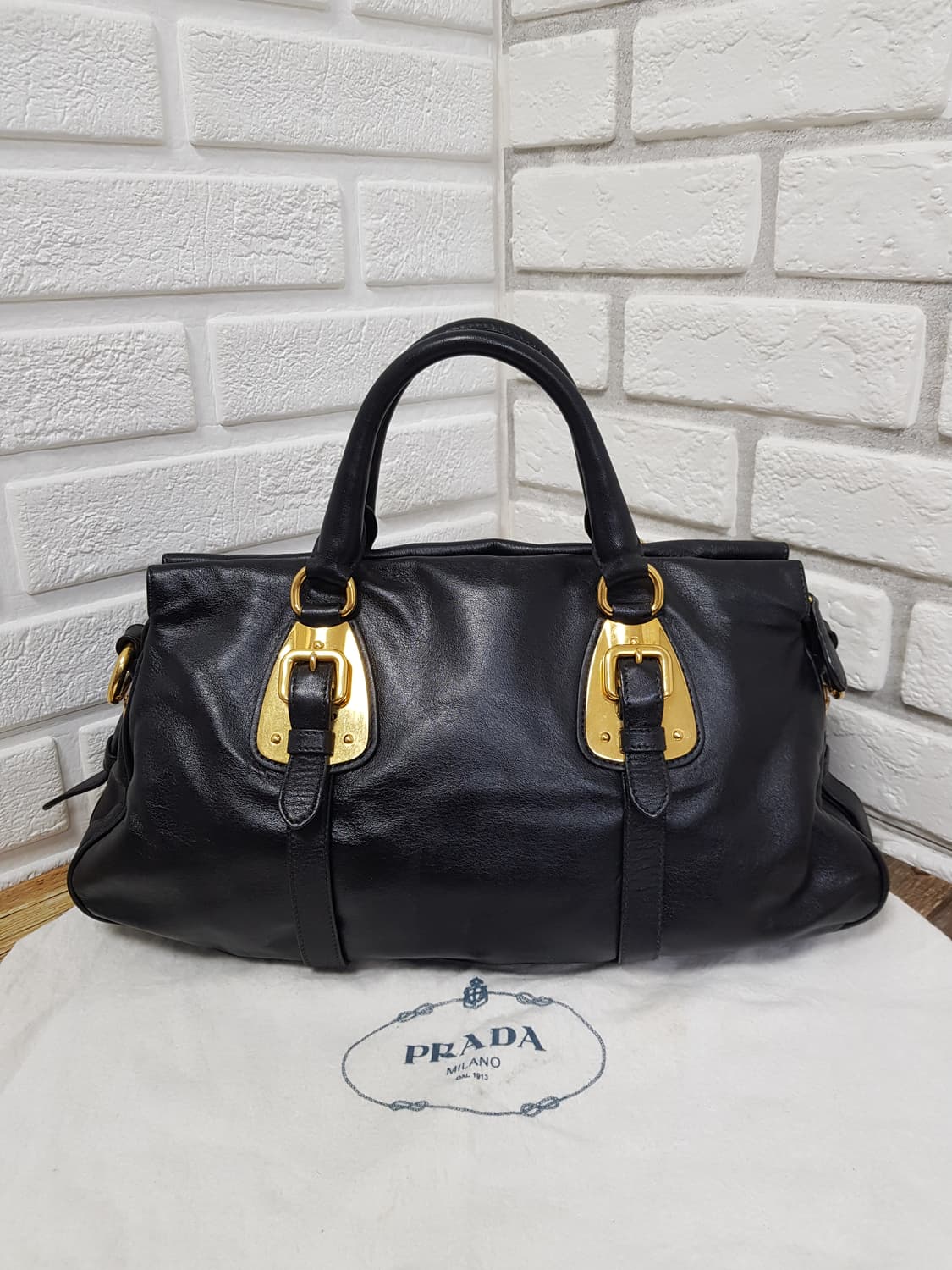 [정품] 프라다 BN1903 소프트카프 2way백 블랙 상품이미지3