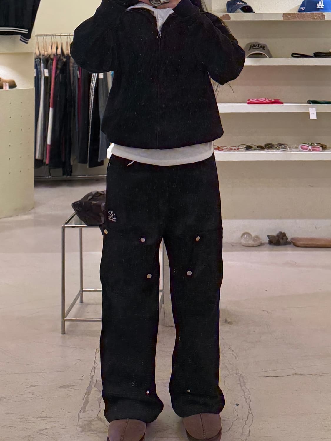 트래블 카펜터 데님 팬츠 블랙 U1241 상품이미지1