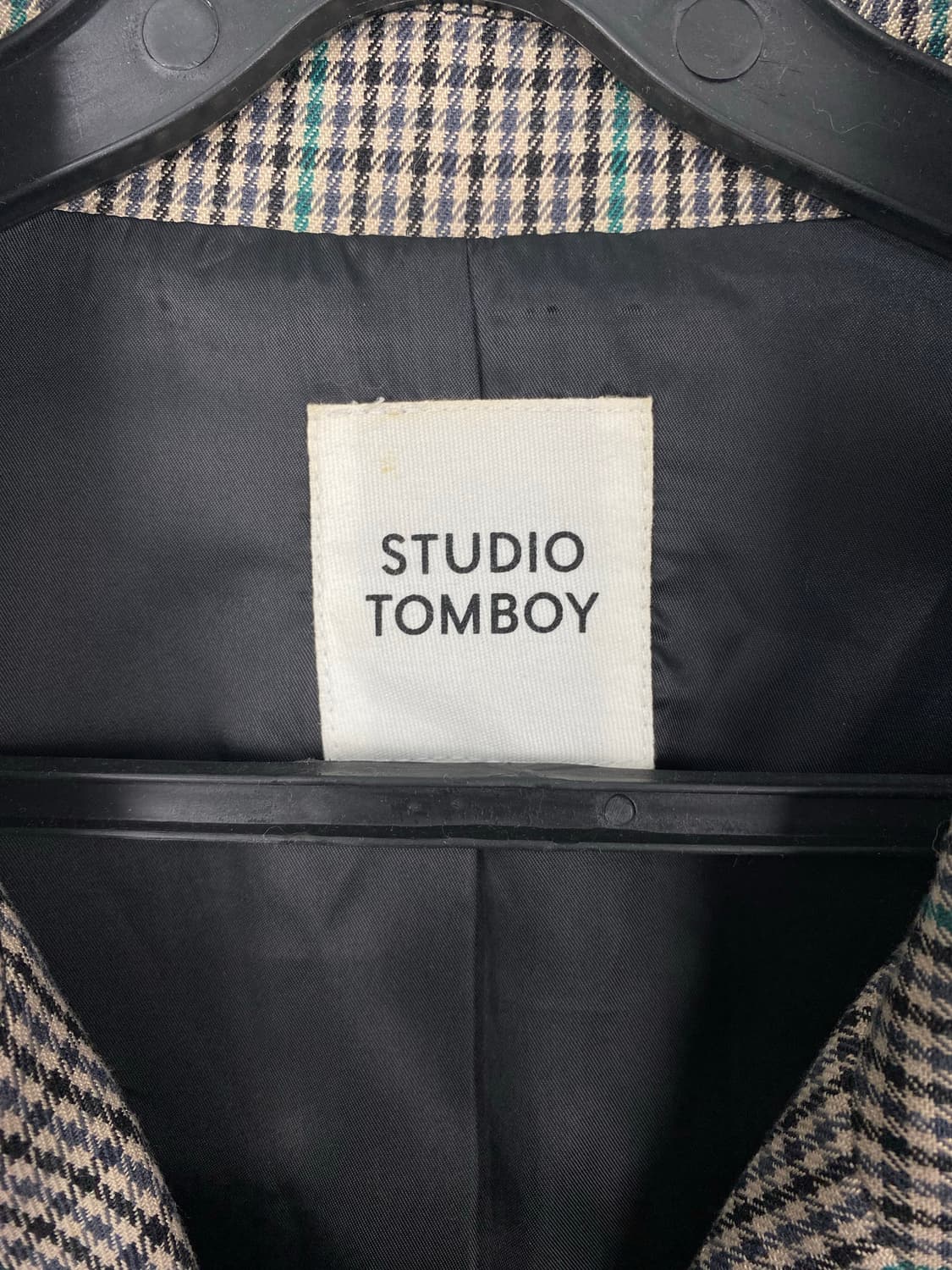 스튜디오 톰보이 오버사이즈 더블 체크 코트 상품이미지5