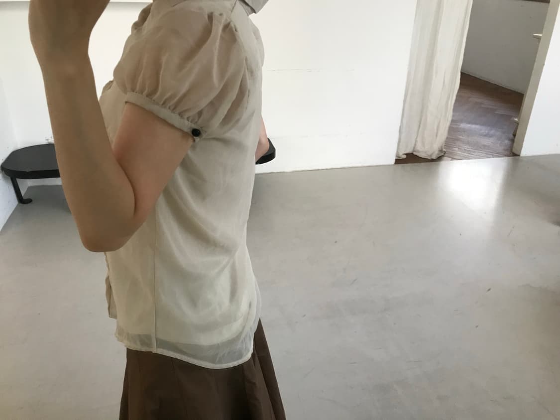 vintage beige frill blouse 상품이미지5