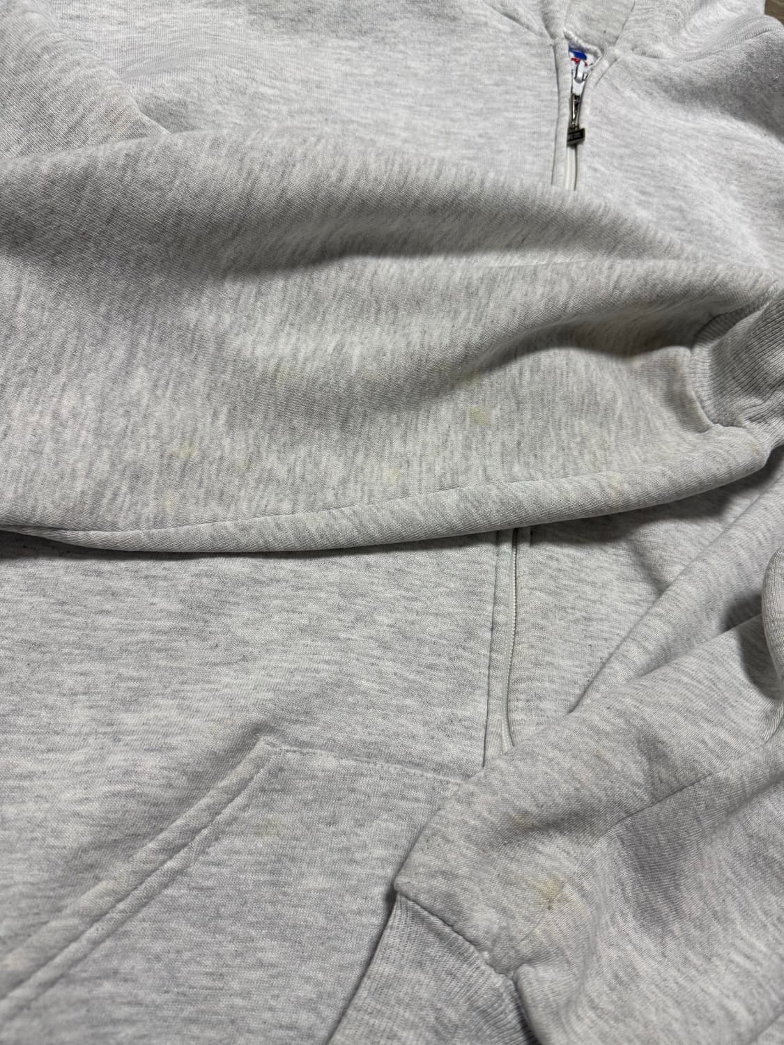 90s USA 러셀 후드집업 라이트 그레이 상품이미지4