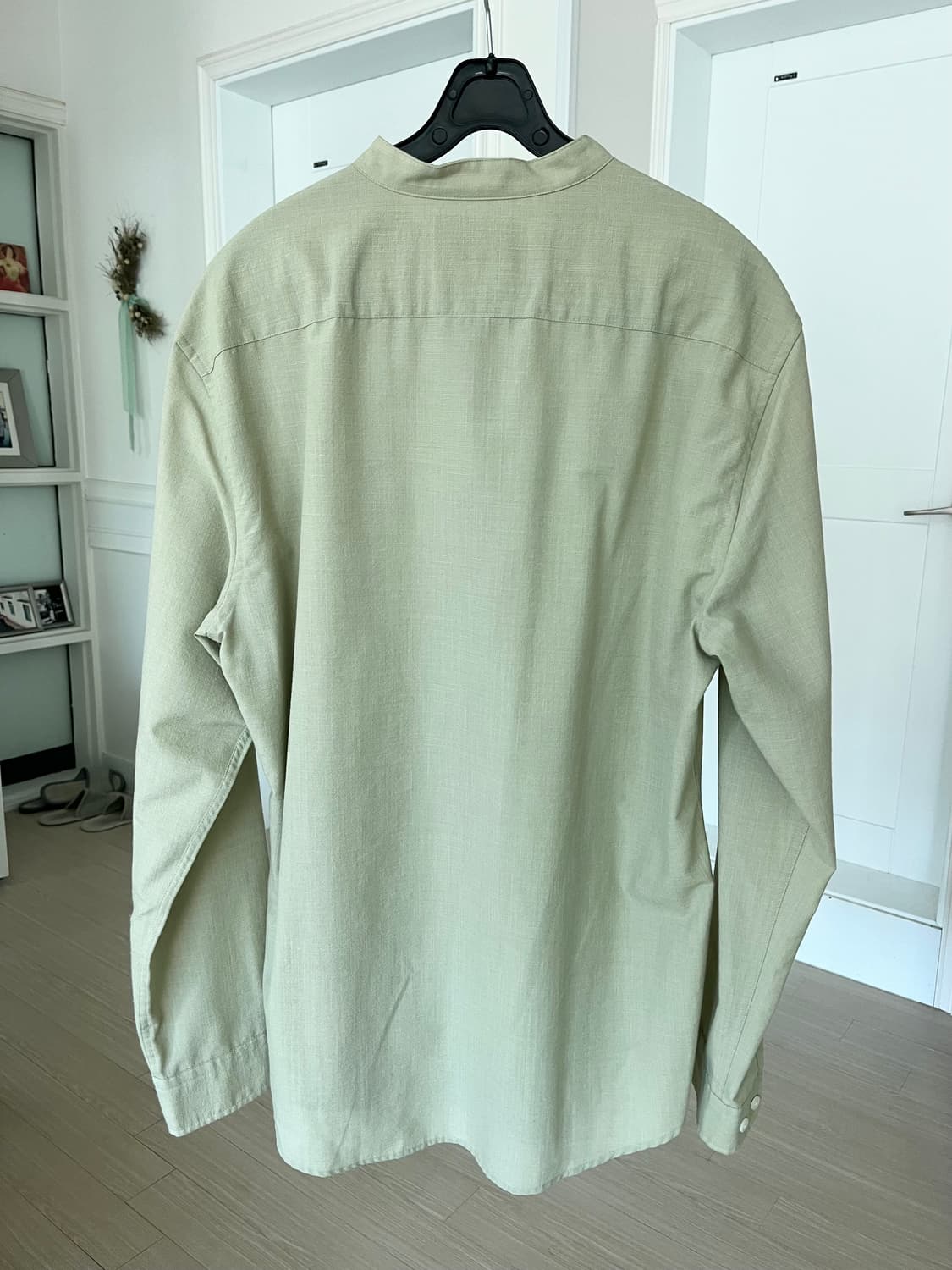 앤드지 밝은 연두 헨리넥 셔츠 상품이미지6