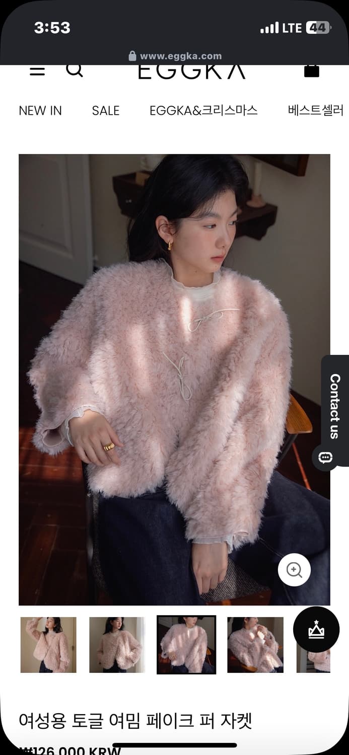 eggka 에그카 페이크 퍼자켓 핑크 상품이미지1