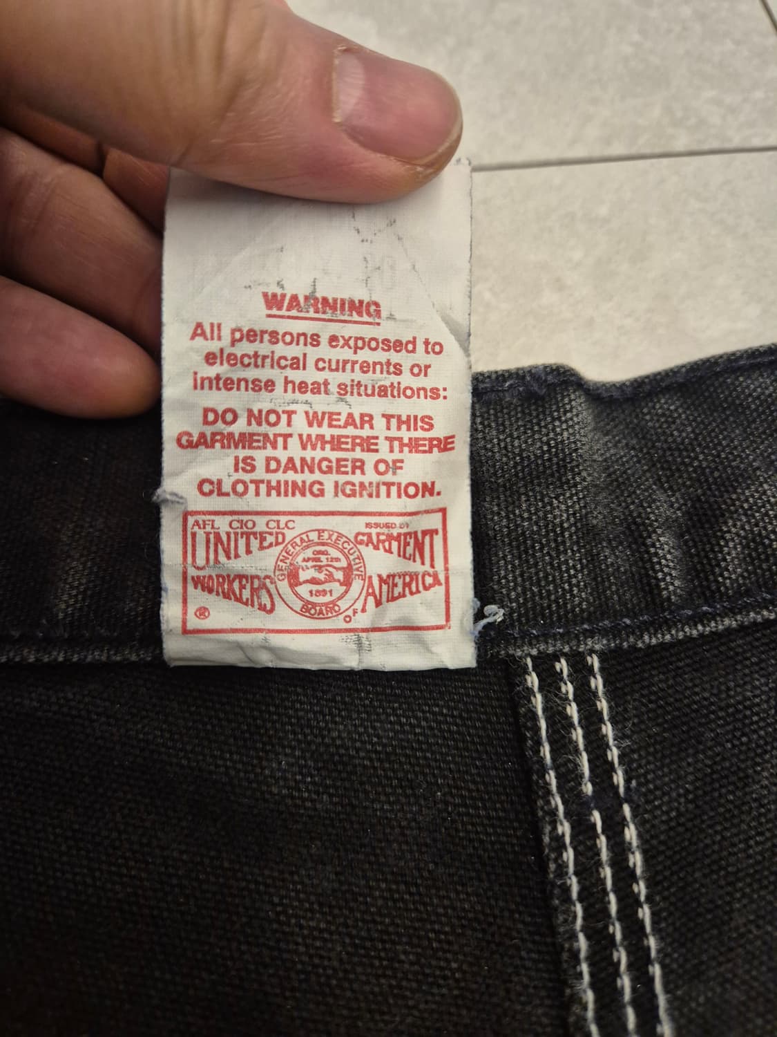 빈티지 칼하트 더블니 B01 블랙 실측34 라벨38×30 상품이미지3