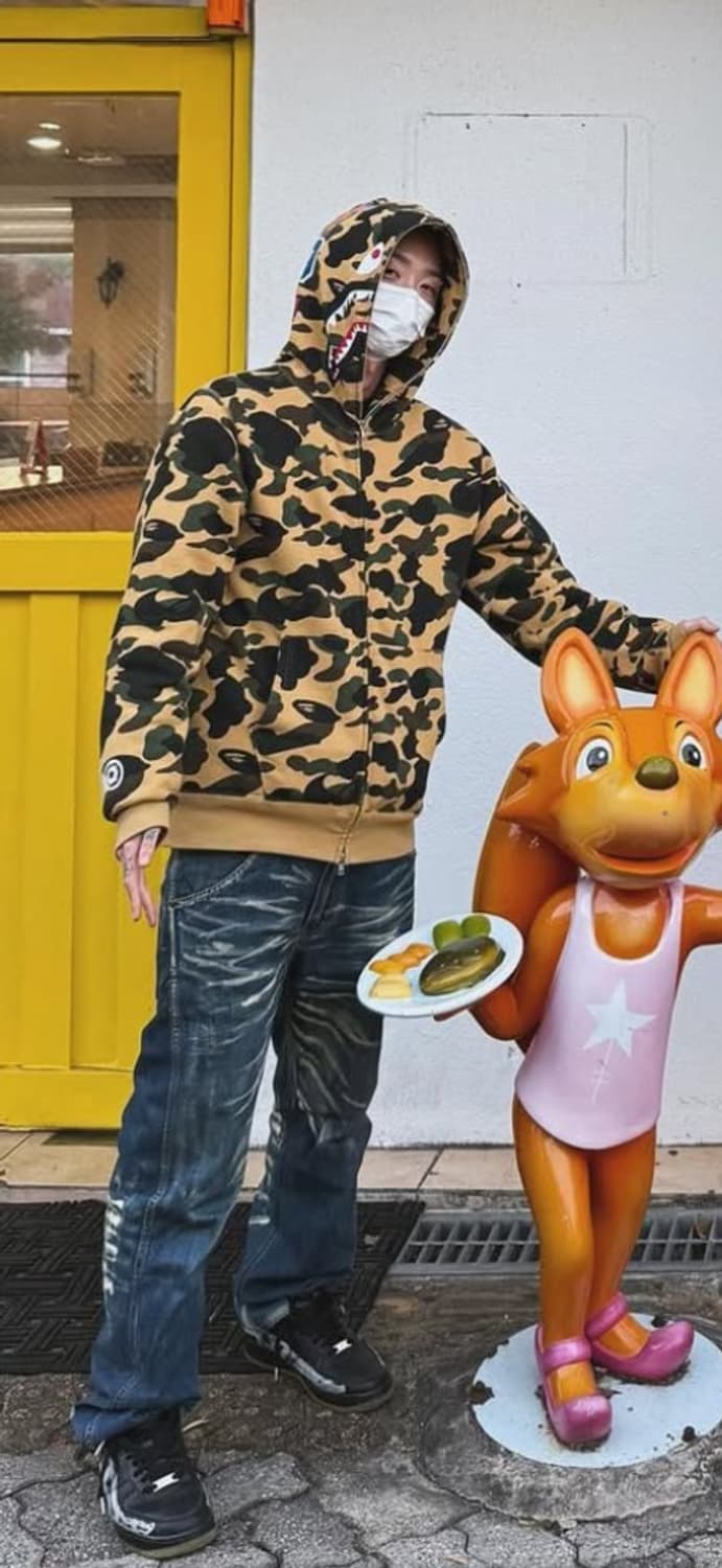 베이프 황계 샤크 후드집업 xl 상품이미지2