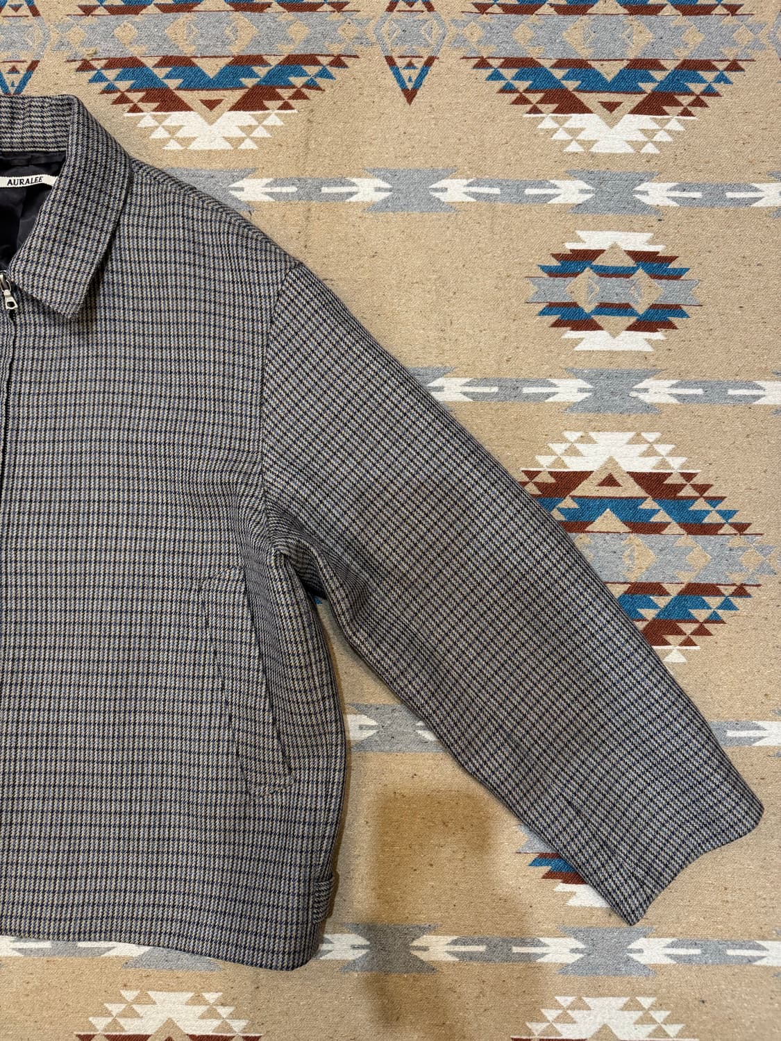 [3][L] 오라리 더블 페이스 체크 집 블루종  상품이미지3