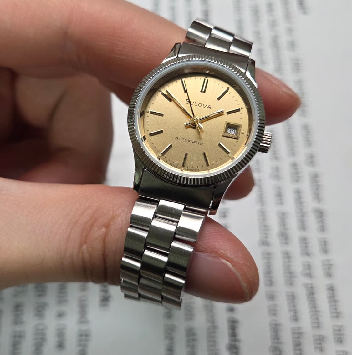 빈티지 부로바 데이데이트 샴골판 코인베젤 오토매틱 통줄 브슬 여성용   상품이미지4