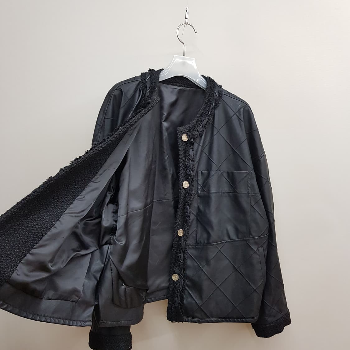 한섬 시스템 SYSTEM 2022 퀼팅 레더 터치 자켓 82-94-160 상품이미지6