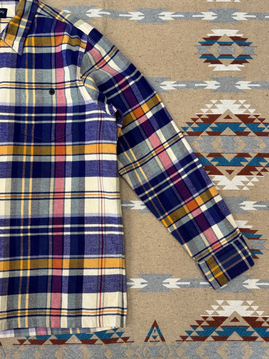 [M][100] 노아 플란넬 집업 체크 셔츠 상품이미지4