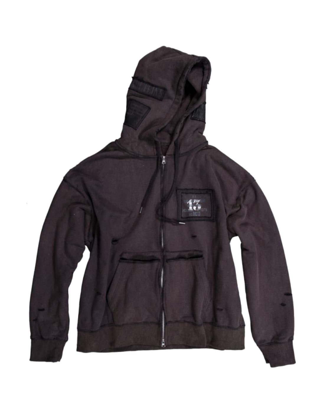 Ressurection13 디스트레스드 후드 집업 상품이미지1