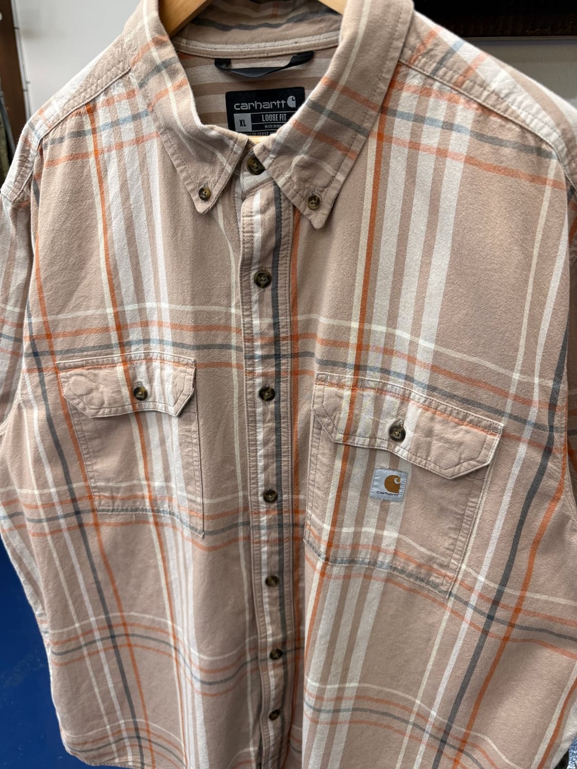 Carhartt 칼하트 루즈핏 체크 반필 셔츠 상품이미지4