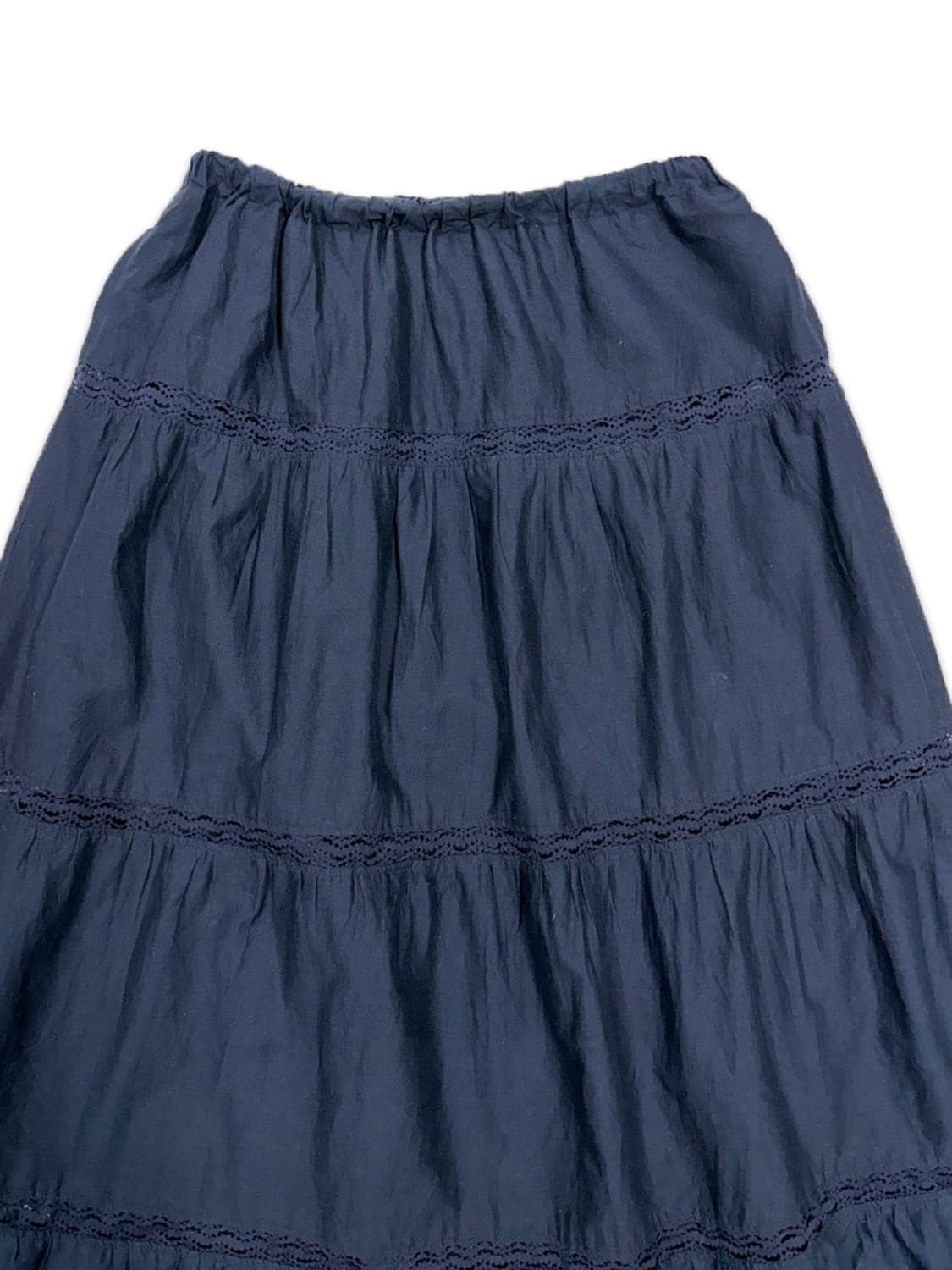 빈티지 네이비 레이스 플레어 롱 스커트 상품이미지3