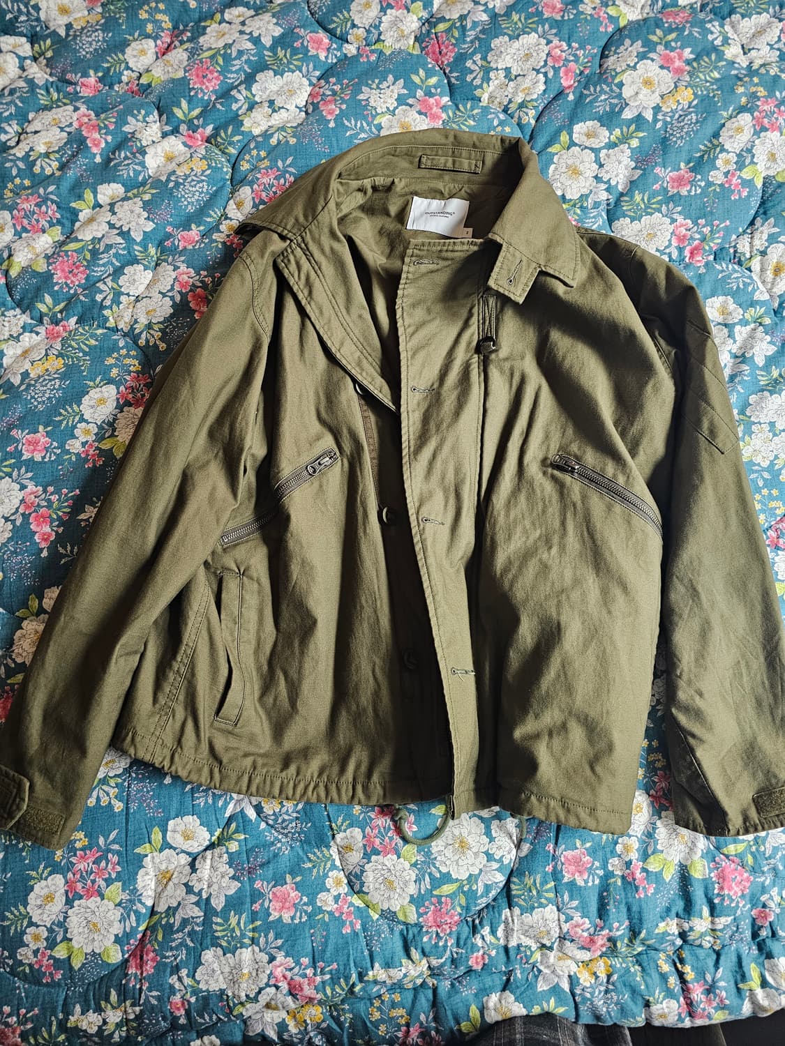 아웃스탠딩 BACK SATIN MK3 JACKET_OLIVE M사이즈 상품이미지1