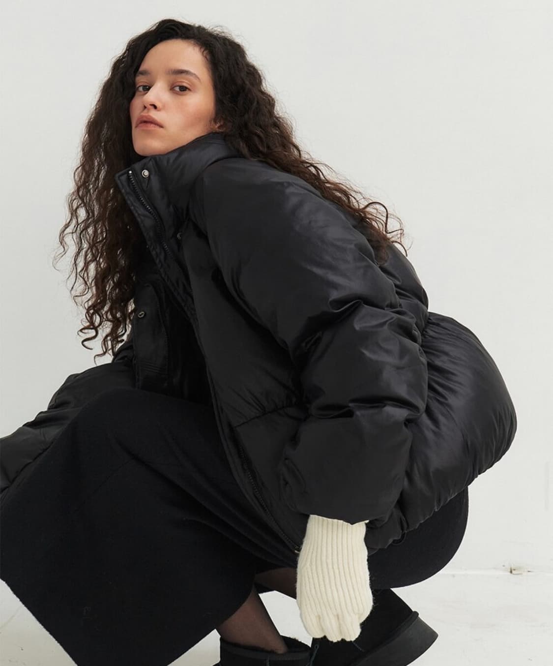 모한 구스다운패딩 블랙 상품이미지2