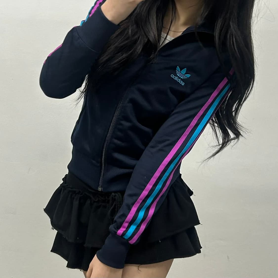 아디다스 파이어버드 세미크롭 걸즈 트랙탑 희귀져지(90) 상품이미지4