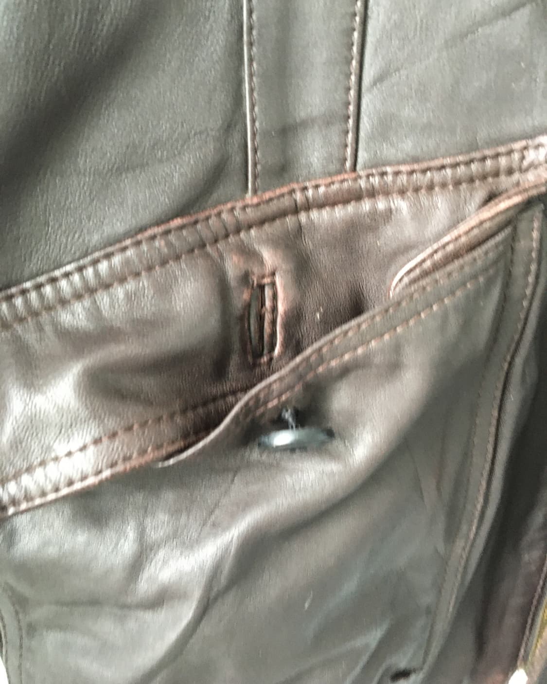 Leather bomber brown jacket 상품이미지6