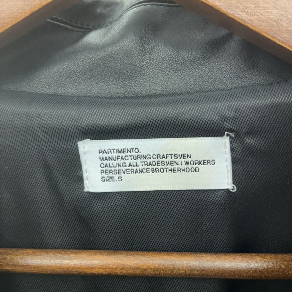 파르티멘토 레트로 캐주얼 바이커 레더 바시티자켓 S C08132 상품이미지5