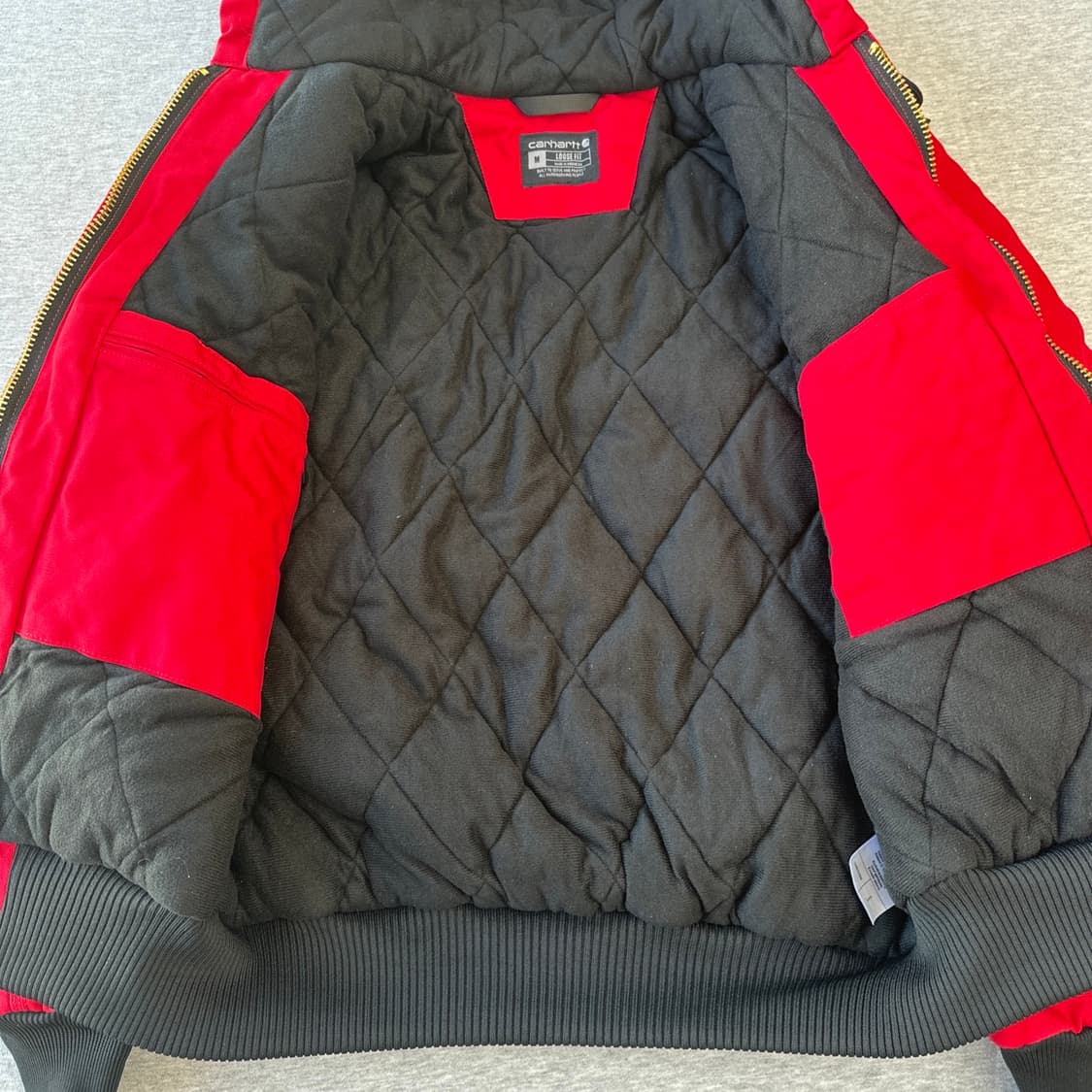 칼하트 퀼팅 안감 액티브 자켓 레드 M 루즈핏 OJ0140  상품이미지7