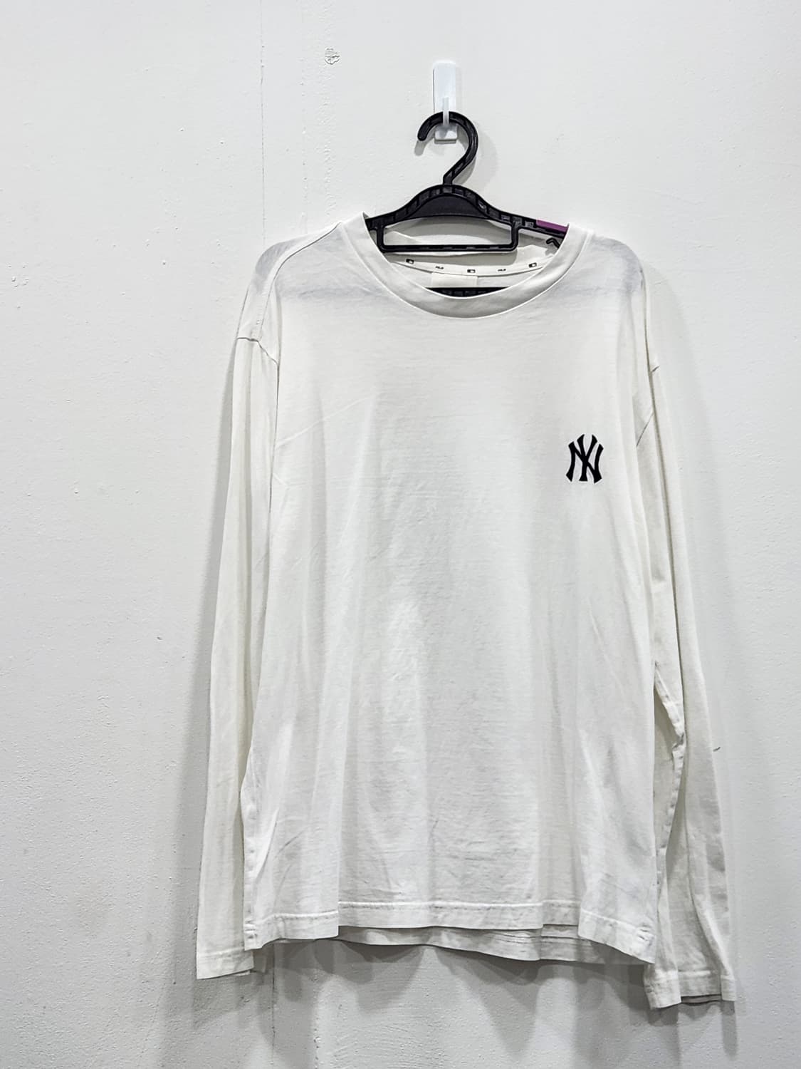 [L] MLB 뉴욕 양키스 흰색 긴팔티 롱슬리브 남성 100 상품이미지2
