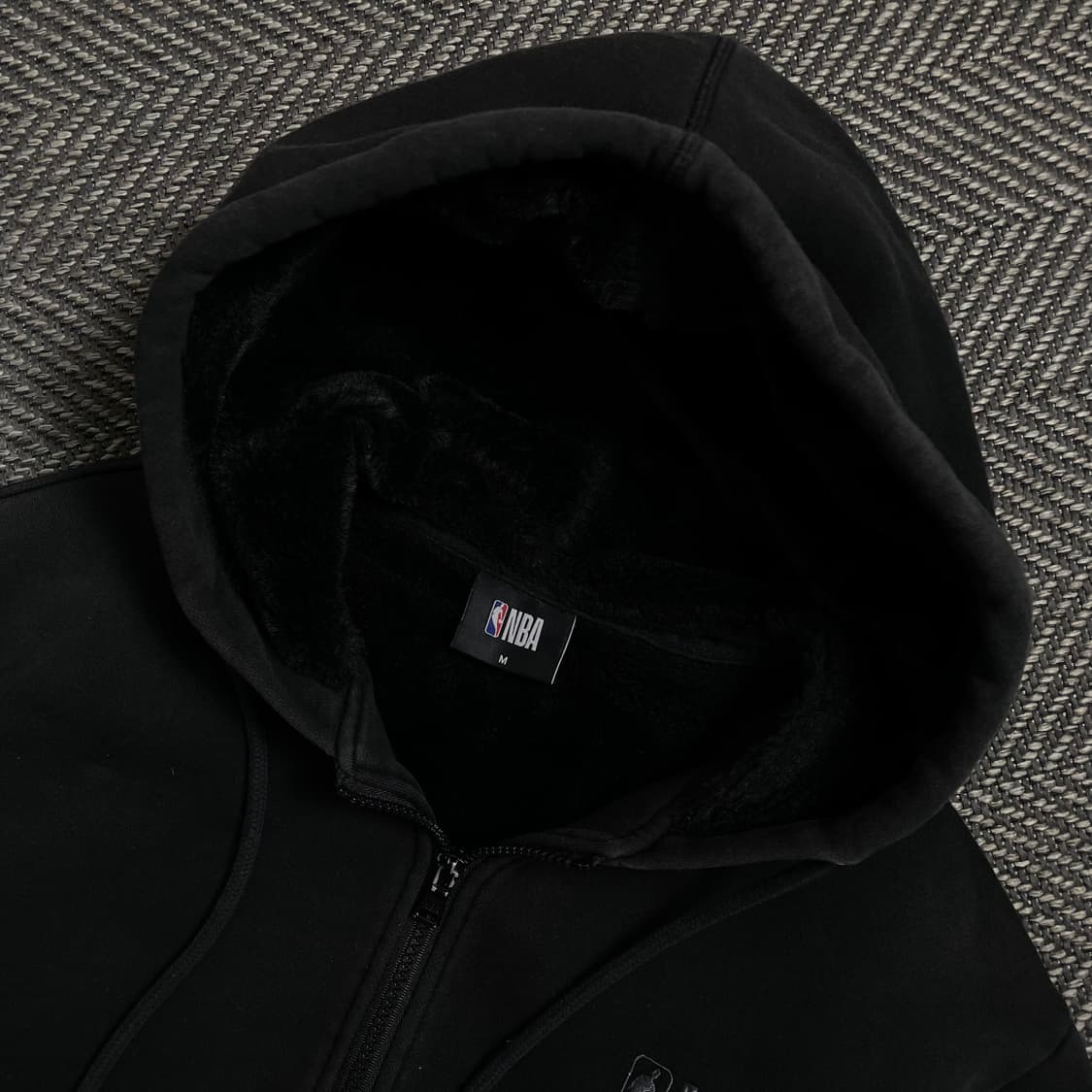NBA 자수로고 양털 후드집업 블랙 y 4554 상품이미지5