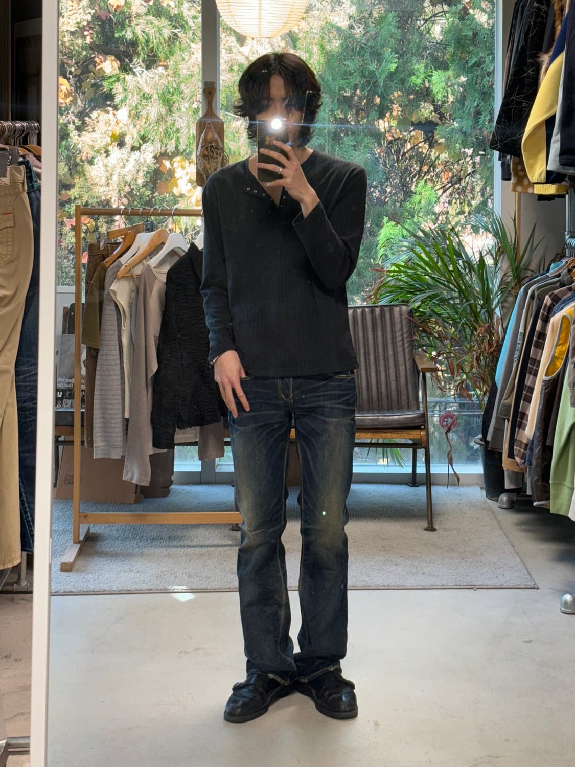 더블 스티치 로우라이즈 진 상품이미지3