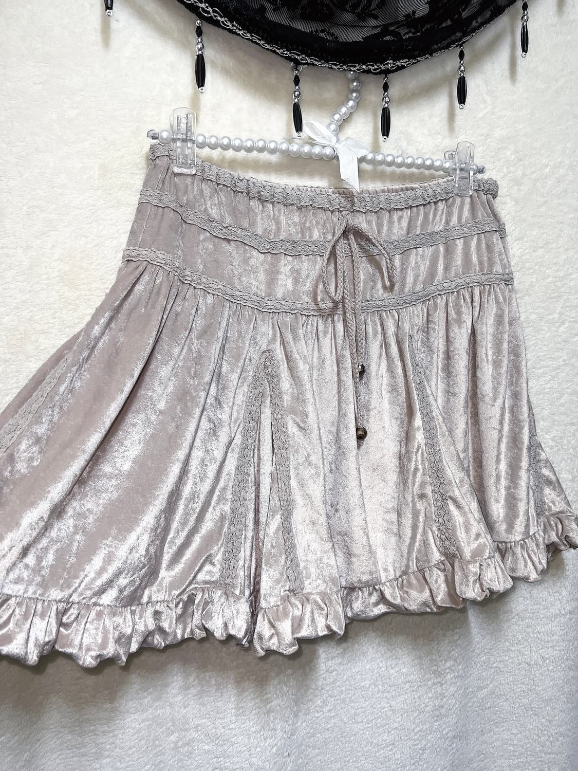 리즈리사 라떼갸루 로맨틱 로걀 벨벳 레이스 프릴스커트 핀터 히메카지 상품이미지1