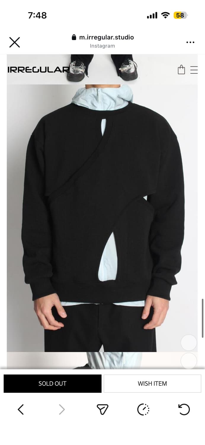 DOUBLE LAYERED SLIT SWEATSHIRT / 절개맨투맨 상품이미지1