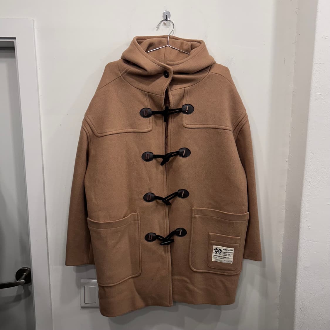 OIOI 오버핏 울 부클 후드 더플 롱코트 상품이미지2