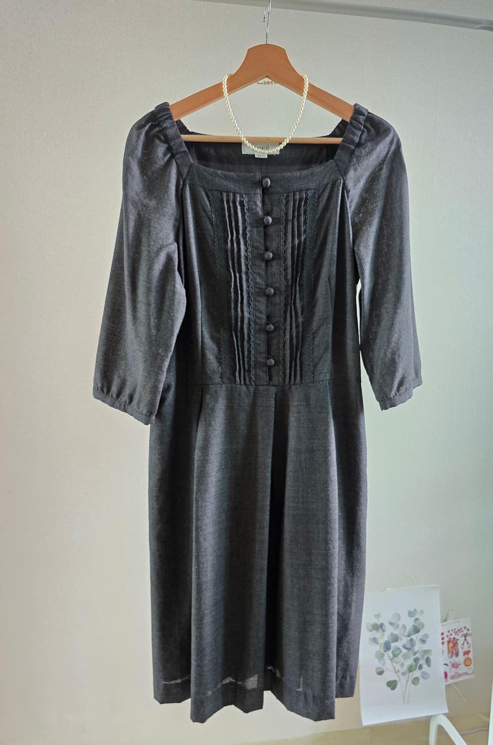 ROPE 스퀘어넥 울 원피스 (EX3) 상품이미지2