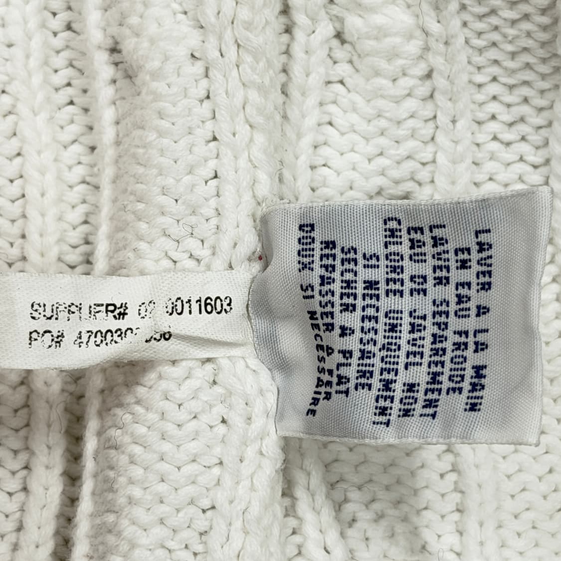 폴로 랄프로렌 딱붙핏 케이블 니트 후드집업 화이트 M 상품이미지6