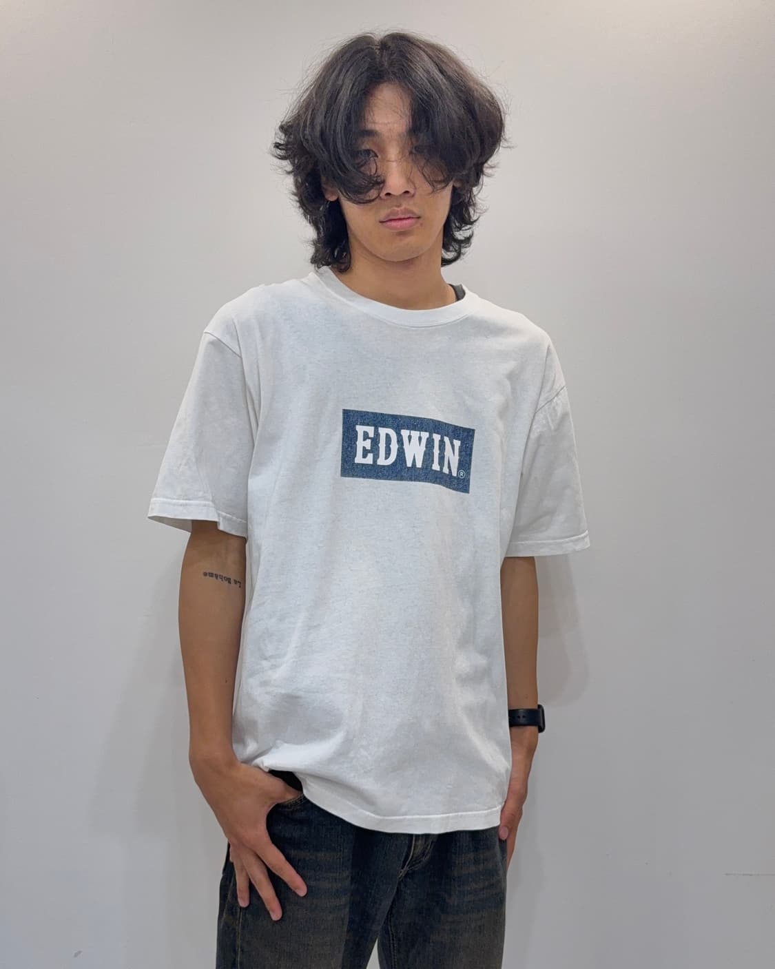 EDWIN 데님 로고 반팔 티셔츠 상품이미지5