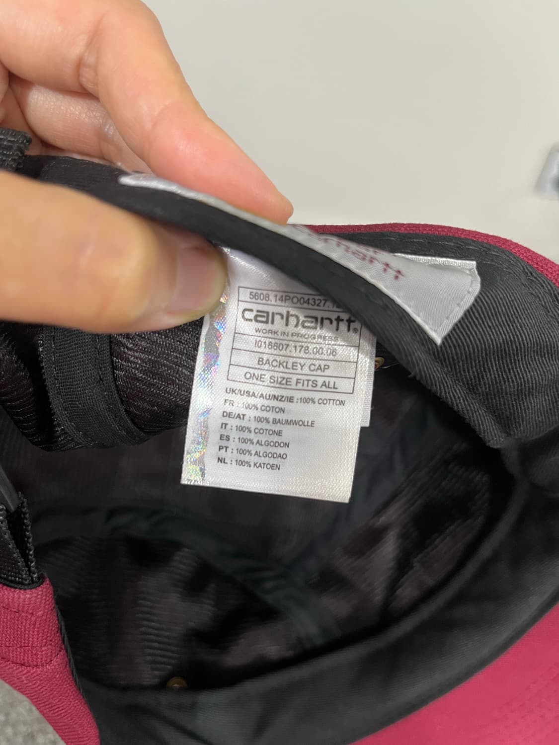 칼하트 WIP 5패널 캠프캡 버건디 색상 상품이미지6