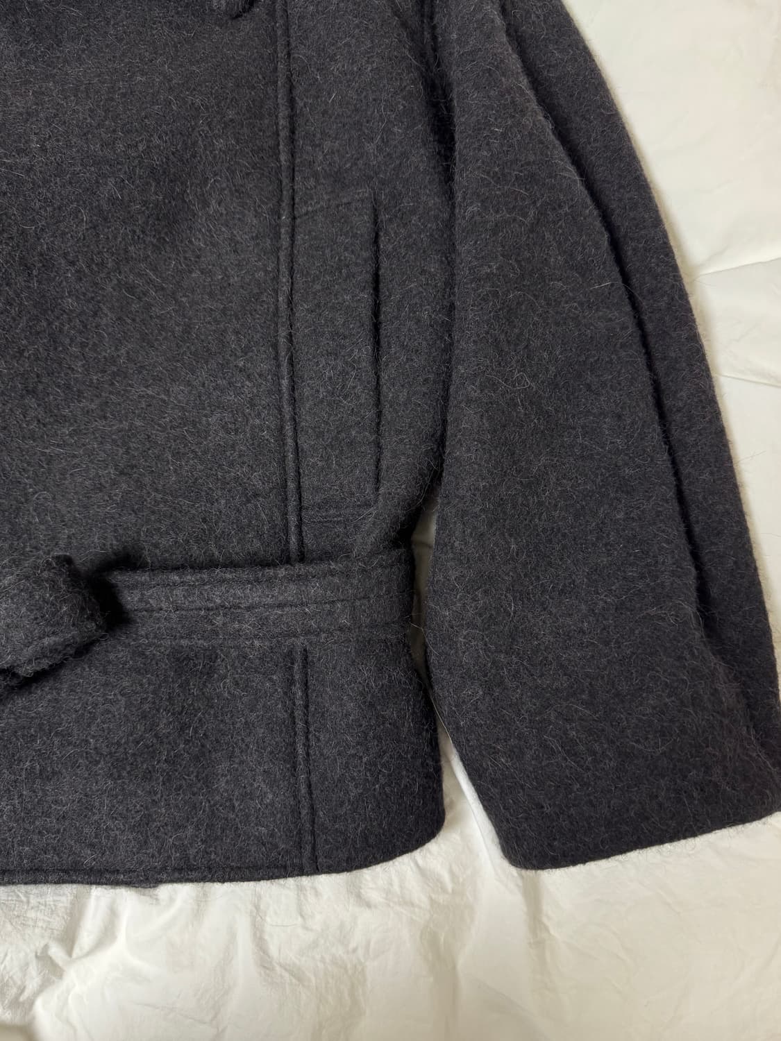 르메르 숏 알파카 배쓰로브 코트 블랙 32 새상품 상품이미지4