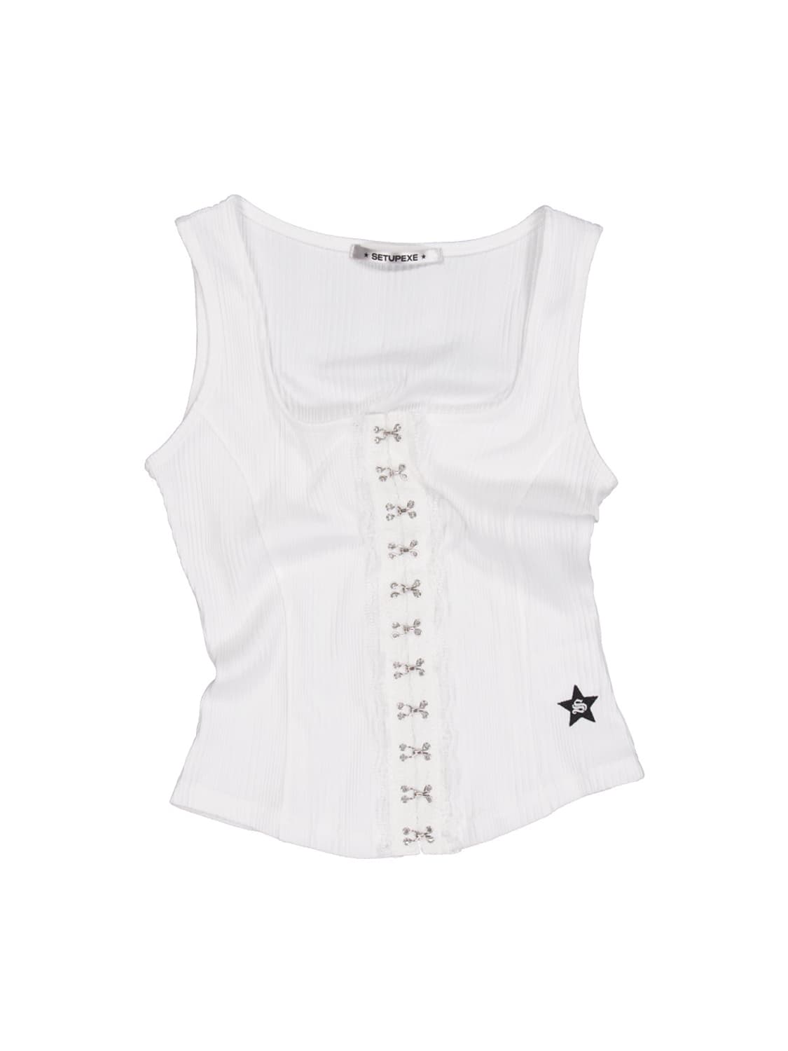 셋업이엑스이 LACE HOOK SLEEVELESS / WHITE 상품이미지1