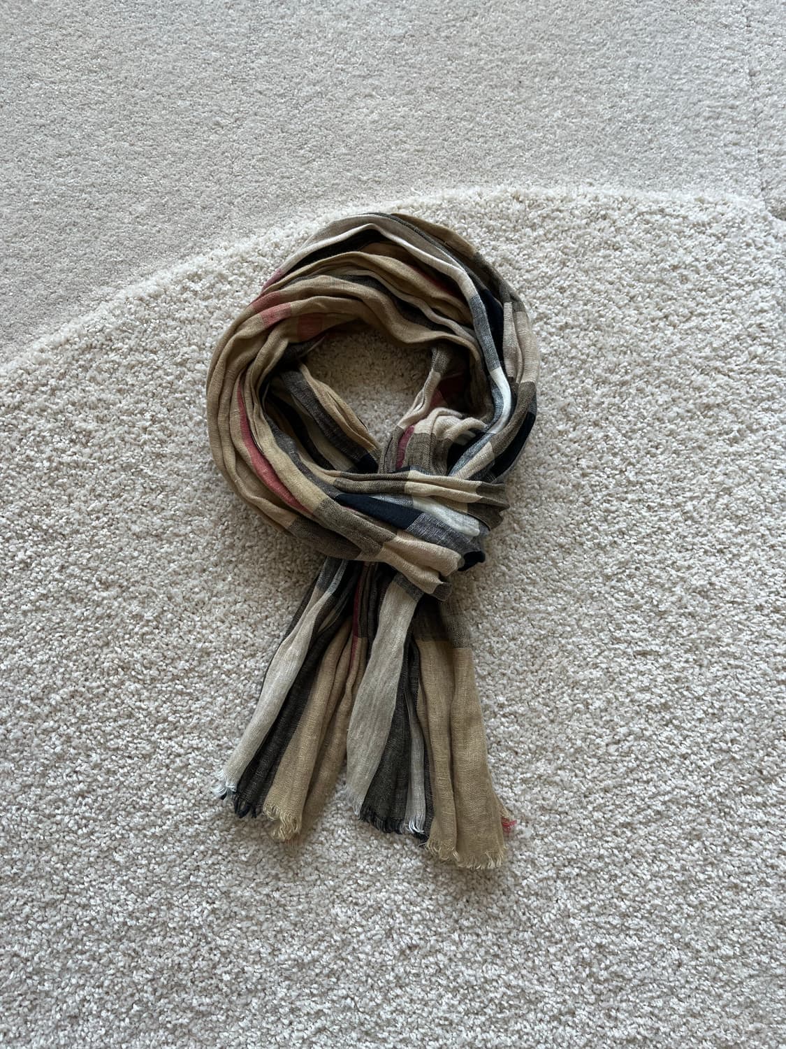 버버리 린넨 체크 스카프 상품이미지2