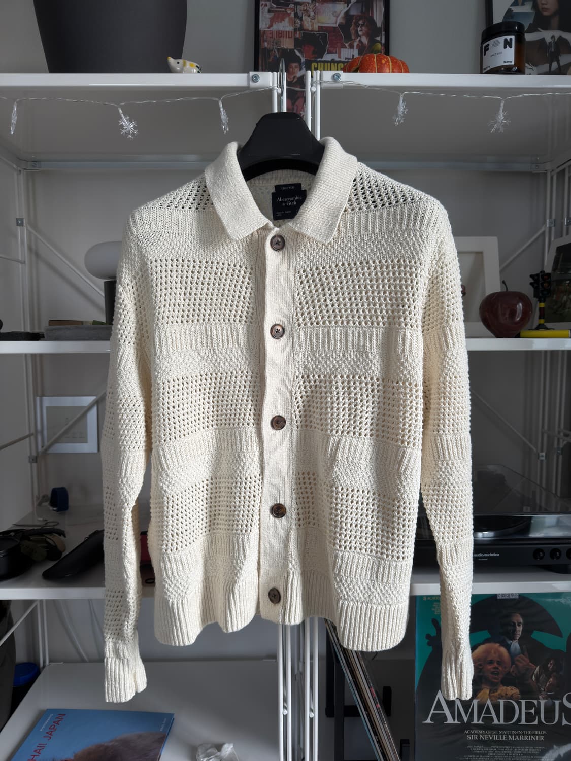 Cropped Crochet Shirt Jacket / Cream / S 상품이미지1
