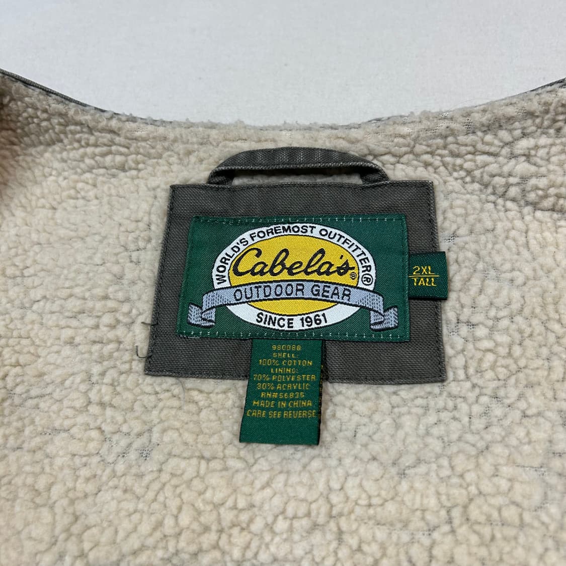 XXL) CABELAS USA 덕캔버스 워크웨어 셰르파 조끼 베스트 상품이미지8