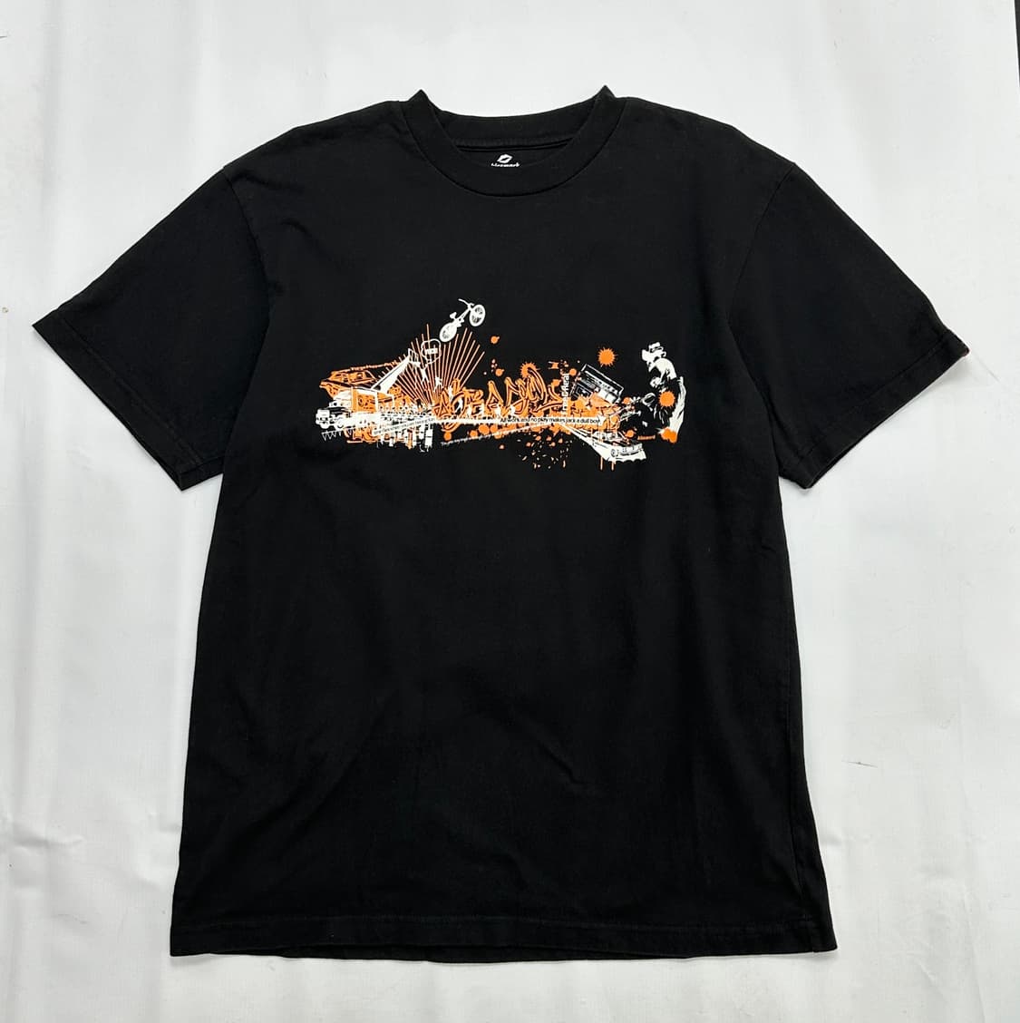 🖤Kissmark 펑크 라운드 블랙 반팔 티셔츠🖤 프린팅 스트릿 상품이미지2