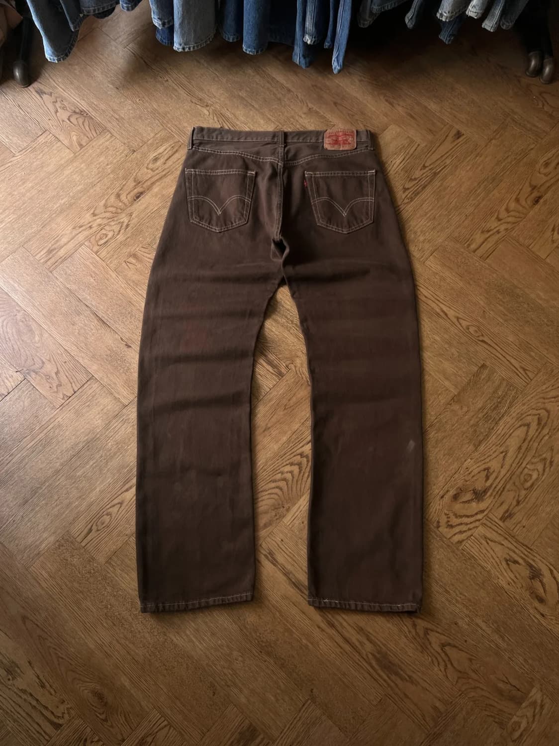 [36]00's 리바이스 501 다크브라운 가먼트다잉 데님 팬츠 상품이미지1