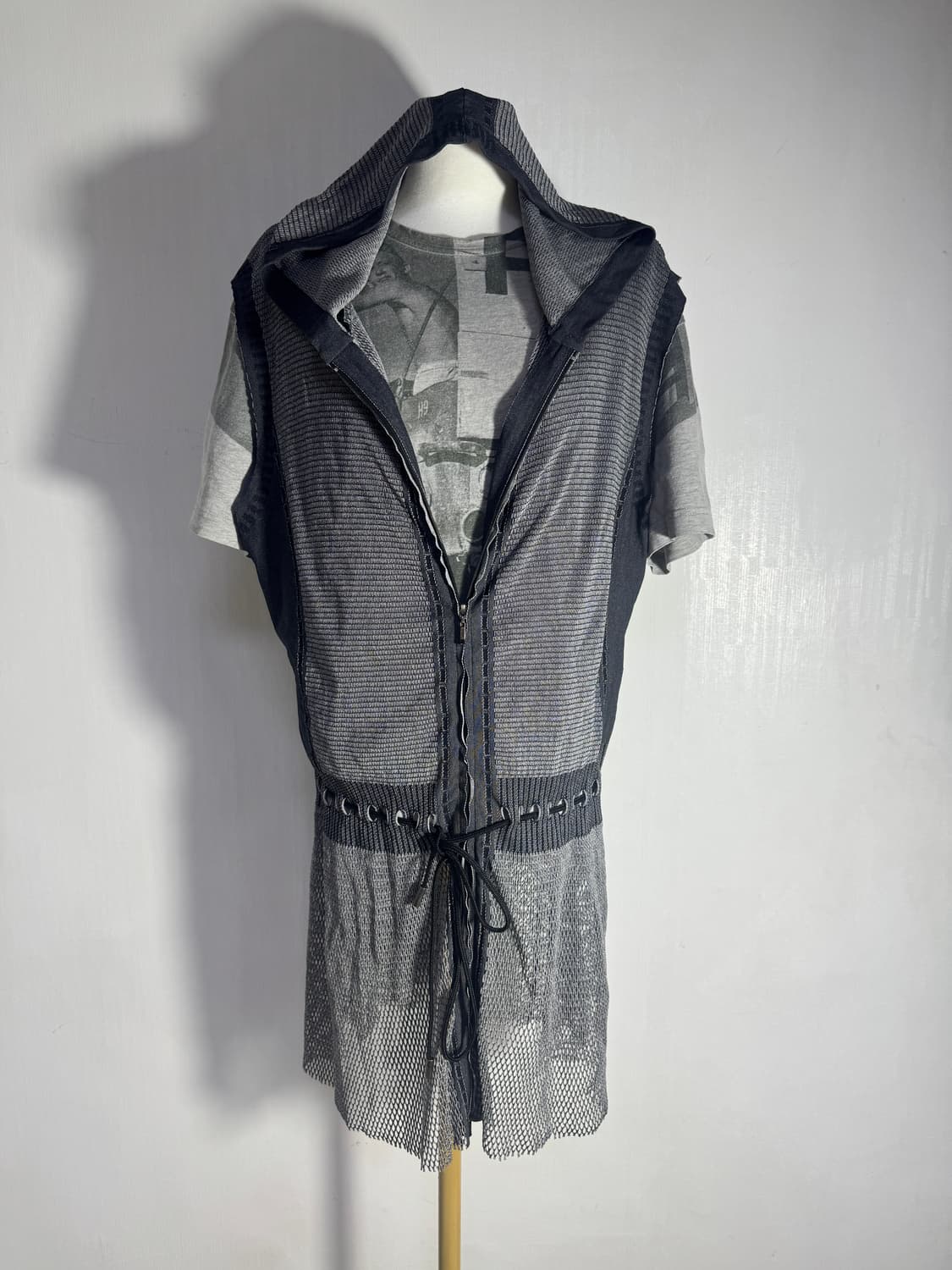 Trunk Hiroko Koshino 메쉬 후드 원피스 y2k 상품이미지3