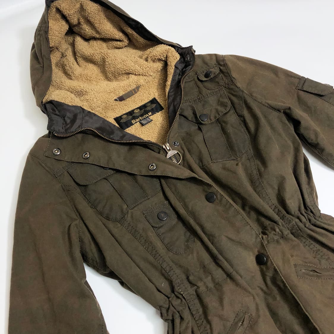 바버 빈티지 실크오일 왁스 자켓 UK10 상품이미지4