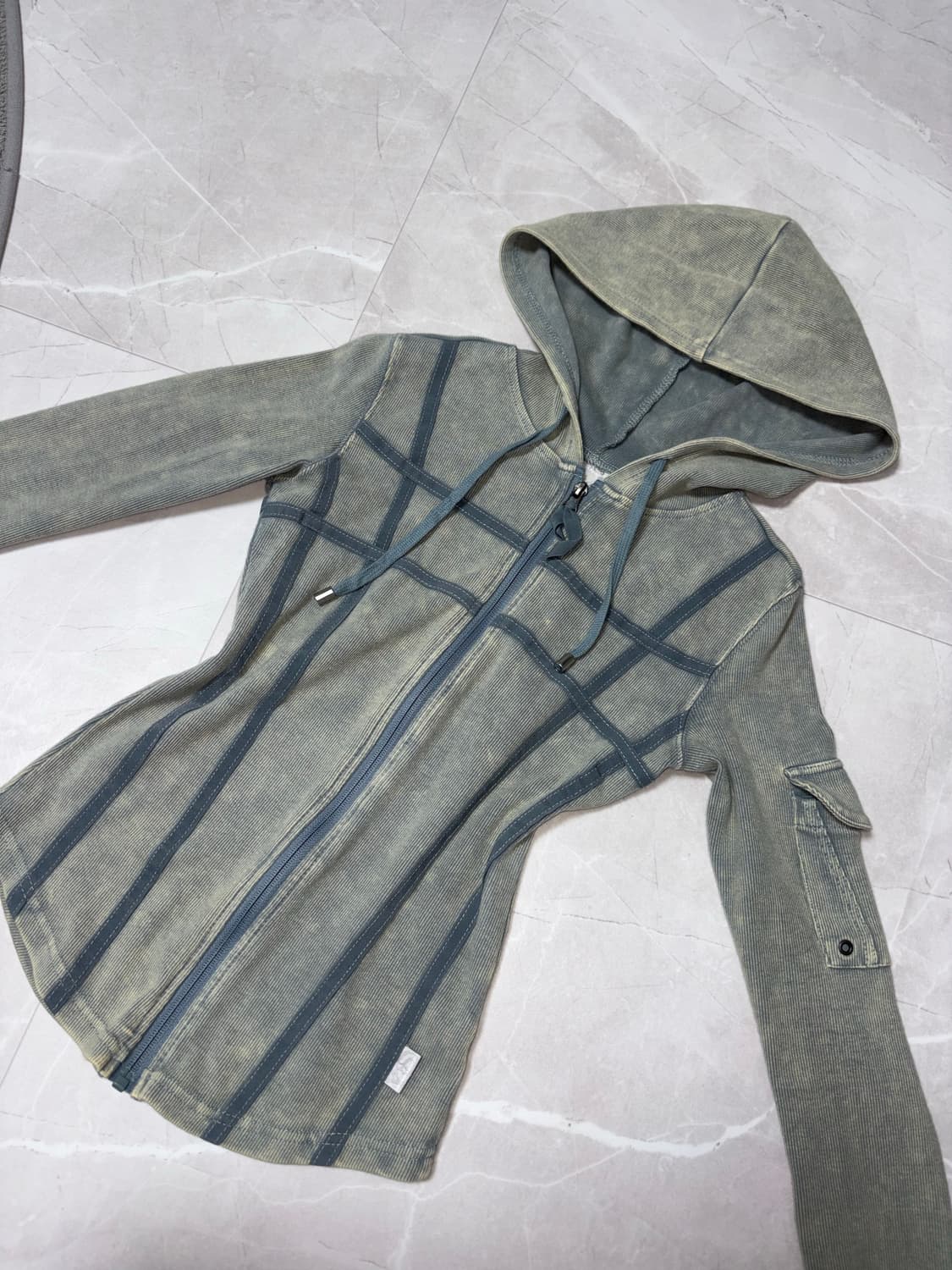 스컬프터 워시드 본디지 후드집업 S 상품이미지2