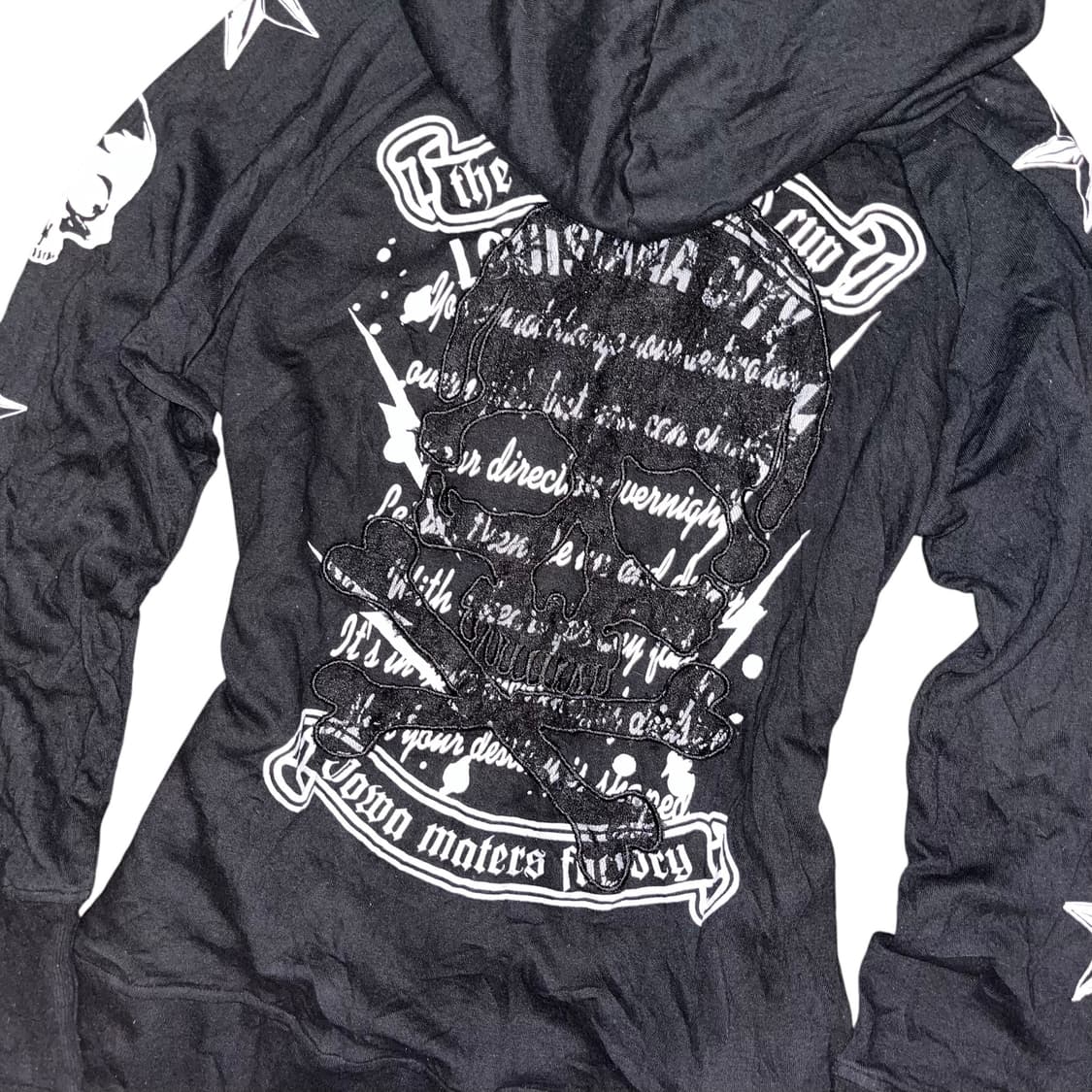 Oggetto 오게토 해골레이스 패치 스터드 후드집업 펑크y2k갸루 상품이미지4