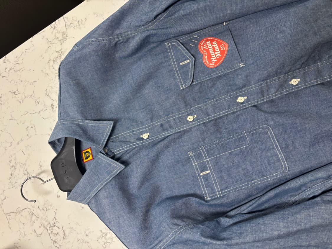 휴먼메이드 샴브레이 워크셔츠 블루 XXL 상품이미지2