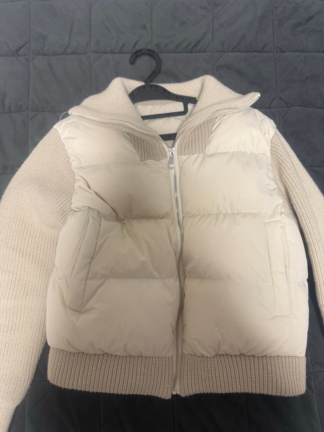 아이보리 니트 조끼 패딩 상품이미지2